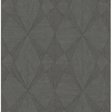 2896-25334 Intrinsic Textured Geometric Wallpaper in Dark Grey Colors