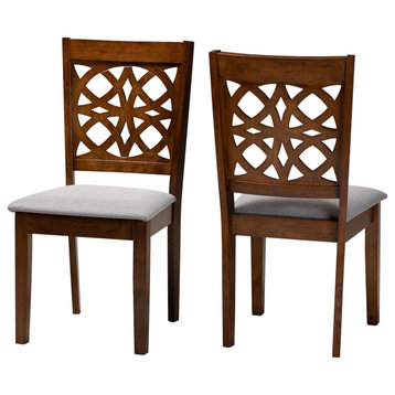 Aletta Modern Collection, Gray/Walnut Brown, Dining Chair