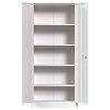 GangMei Metal Storage Cabinet with Locking Doors and Adjustable Shelves in White