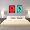 Dragon Chinese Zodiac Aqua Print on Canvas with Picture Frame, 13"x17"