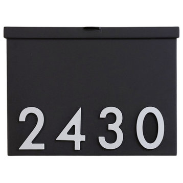 You've Got Mail Mailbox, Black, Three Silver Numbers