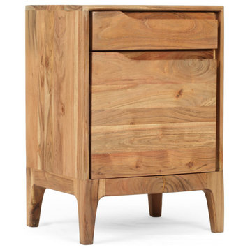 Letitia Modern Handcrafted Acacia Wood Side Table