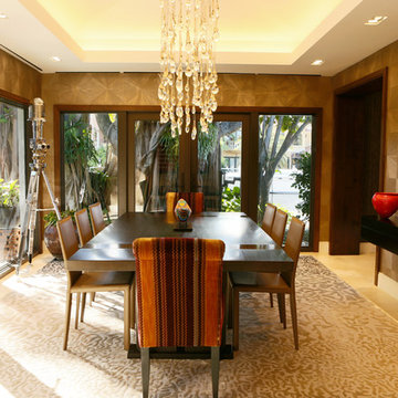 Dining Room with Distributed Audio and Lighting Control