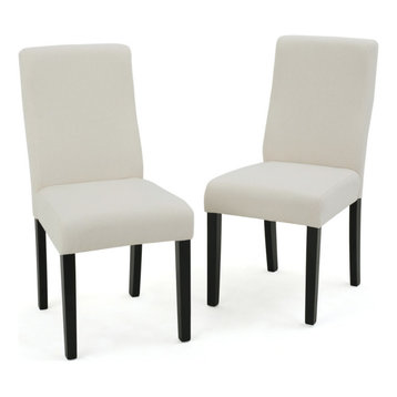 GDF Studio Arthur Contemporary Fabric Dining Chair, Set of 2, Ivory