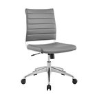 Jive Armless Mid Back Faux Leather Office Chair, Gray