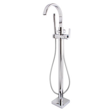 Speakman Free Standing Roman Tub Faucet With Flat Lever Handle, Polished Chrome