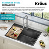 Kore Drop-In Undermount Stainless Kitchen Sink, 33 Inch Pvd Gunmetal (Model Kwt3