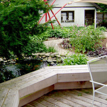 Lawn-Free Shade Garden and Koi Pond