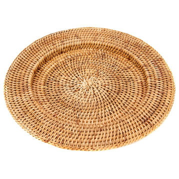 Artifacts Rattan Solid Weave Charger, Honey Brown