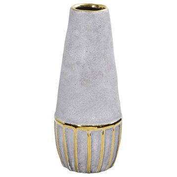 10" Regal Stone Decorative Vase With Gold Accents