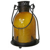 Monaco Glass LED Candle Lantern, Amber