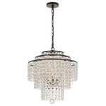 Crystorama - Crystorama ARI-304-DB-CL-MWP 4 Light Chandelier in Dark Bronze - Layers of Crystal strands are arranged on a simple, clean frame creating optimal sparkle. A perfect compliment to any space, this chandelier is sure to amaze.