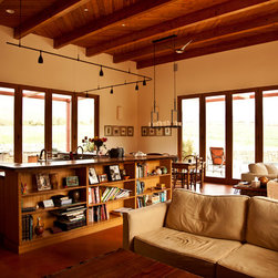 Custom Red Five-Panel Bi-Fold - Patio Doors