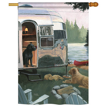 Canine Camp Nature, Everyday House Flag 28"x40"