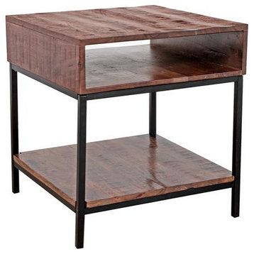 Hawthorne Collections Lakewood Solid Acacia Wood End Table - Brown