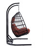 Leisuremod Wicker 2 Person Double Folding Hanging Egg Swing Chair ESCF52CHR