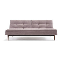 "Innovation USA" Dublexo Deluxe Begum Light Gray Sofa Bed with Wood Legs - Sleeper Sofas