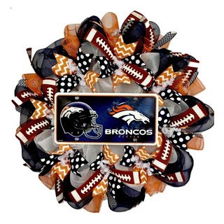 HANDMADE, Wall Decor, Handmade Denver Broncos Sports Wreath