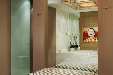 Inspiration for a modern bathroom remodel in Miami