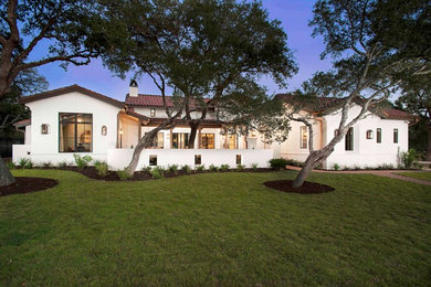 Inspiration for a mediterranean exterior home remodel in Austin