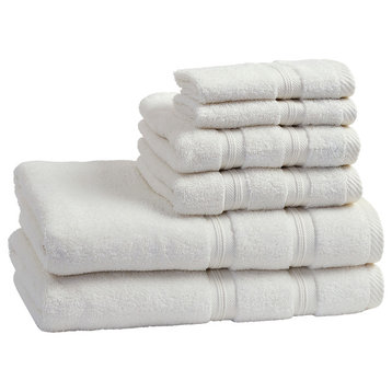 6 Piece Smart Dry Cotton Zero Twist Towel Set, Ivory