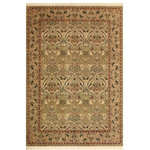 Bareens Designer Rugs - Pak Persian Kelsey Green/Rust Wool Rug - 9'0'' x 12'0'' - Designed with mesmerizing intricacy and gorgeous color palette, this hand-knotted masterpiece demonstrates the beauty and electrifying thrill of Pak Persian art. These meticulously hand-knotted Pak-Persian rug is made with pure wool and features breathtaking traditional, transitional, and tribal designs in bold luxurious color pallets. Known for their intricate designs these rugs are a reproduction of Persian rugs, made in Pakistan with unique Mughal designs. Made by master weavers using the same Persian texture, design and dying technique, we wanted to produce the most significant manifestation of Persian art, life, and culture. This rug is most famous for its exceptional quality, incredible designs, patterns, and vibrant rich color. Pak-Persian rugs made with Persian weave with high knot counts, which enables the high intricacy and detail found in the patterns are also referred to as "State of art", each color adds a rich beautiful detail in the artwork of this rug. The design, color, and beautiful chromatic composition with a vibrant sheen with intricate designs, exude beauty, elegance, and quality make this rug a masterpiece of its own.