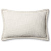 Loloi PLL0109 Ivory 13'' x 21'' Cover, Down Pillow