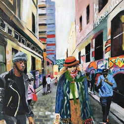 "Melbourne laneways" by Alison Pilcher - Paintings