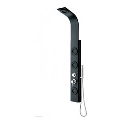 Sierra Multifunction Black Design 63" Stainless Steel Shower Panel - Shower Panels And Columns