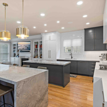 Pristine McLean Kitchen & Basement Remodel Offers Functionality for Large Family
