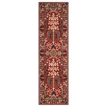 Safavieh Antiquity Collection AT64 Rug, Red/Multi, 2'3"x8'