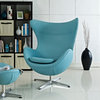 Modern Contemporary Living Room Leather Lounge Chair Black, Blue