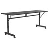 Correll 24"W x 72"D Econline Flip Top Tables in Black Granite