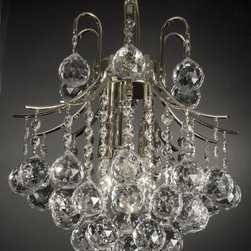 French Empire Crystal Chandelier Chandeliers Lighting , SILVER , H13 X Wd12 , 3 - Chandeliers