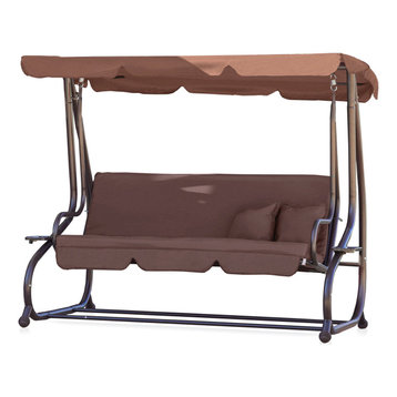Outdoor Canopy Swing/Bed, Dark Brown