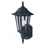 Maxim Lighting - Maxim Lighting 3000CLBK Cast-1 Light Outdoor Wall Lantern in Early American styl - Maxim Lighting's commitment to both the residentiaBuilder Cast 1 Light Black Clear Glass *UL: Suitable for wet locations Energy Star Qualified: n/a ADA Certified: n/a  *Number of Lights: 1-*Wattage:60w E26 Medium Base bulb(s) *Bulb Included:No *Bulb Type:E26 Medium Base *Finish Type:Black