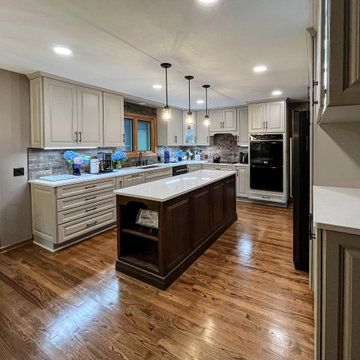 Two Tone White and Wood Kitchen