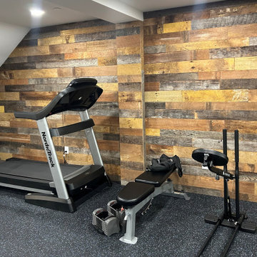 Best basement remodel with a home gym and movie room