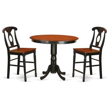 3-Piece Pub Table Set, Small Kitchen Table And 2 Counter Height Stool