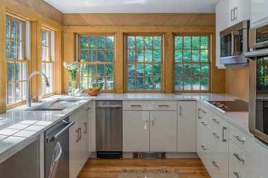 Inspiration for a transitional kitchen remodel in Boston