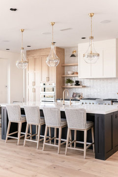 Warm White Kitchen with Wood Island - Maison de Pax