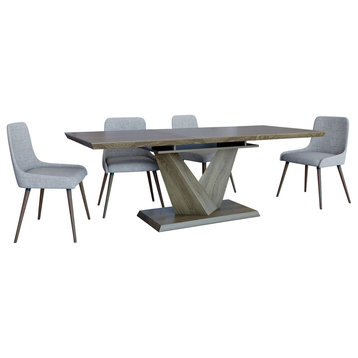 Contemporary Butterfly Leaf Dining Table