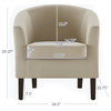 Modern Club Chair Barrel Design, Beige