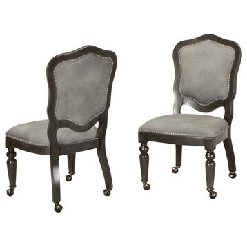 Vegas Gaming/Dining Chair, Distressed Gray Wood, Set of 2