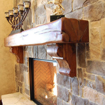 Custom Time-Worn Timber Mantel