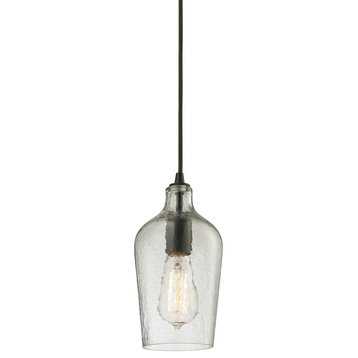 Elk Lighting Hammered Glass Collection 1 Light Mini Pendant