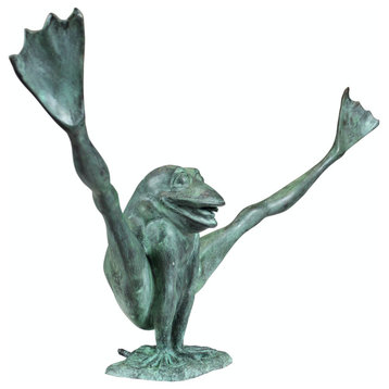Crazy Legs Frog Piped Statue, Medium