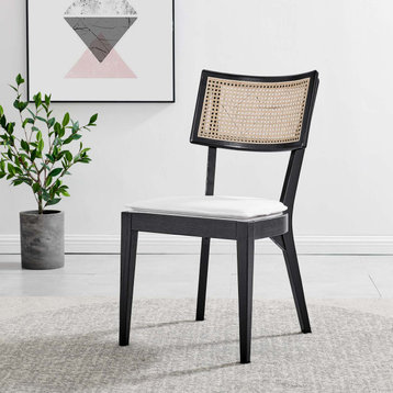 Caledonia Wood Dining Chair, Black White