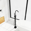 Freestanding Double Handle Clawfoot Tub Faucet, Matte Black