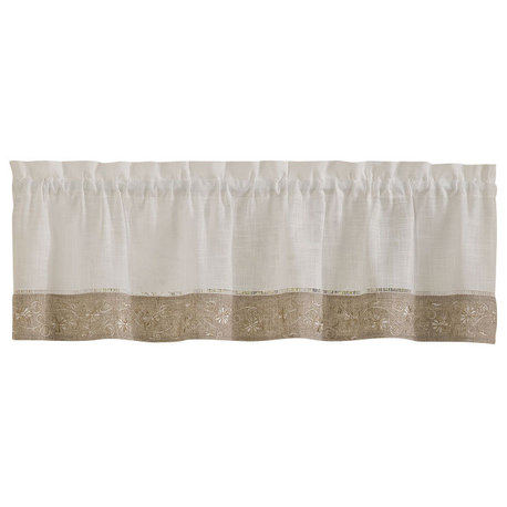 Oakwood 58"x14" Window Curtain Valance, Natural